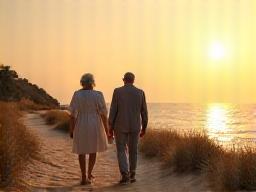 해변을 산책하는 사람